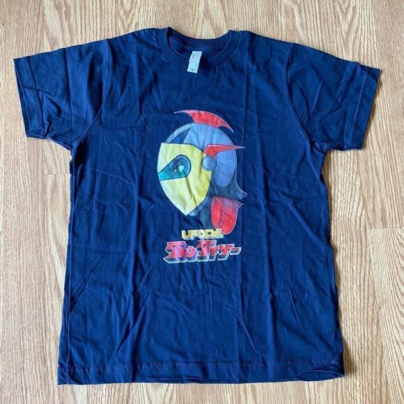 Live and Tell UFO Robot Goldrake Grendizer Anime Tee Navy Youth Medium - Picture 1 of 6